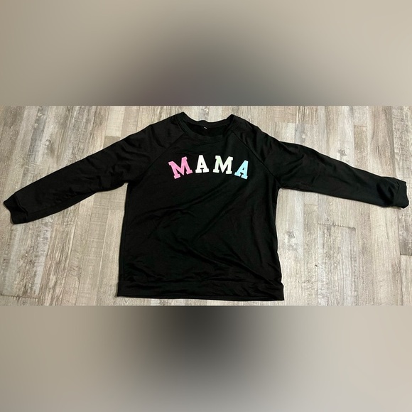MAMA New Black Graphic Relaxed Sweatshirt - Picture 3 of 4
